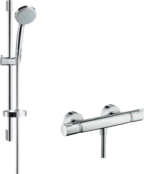 Hansgrohe Croma 100 Duschset med Ecostat Comfort Duschblandare, Krom