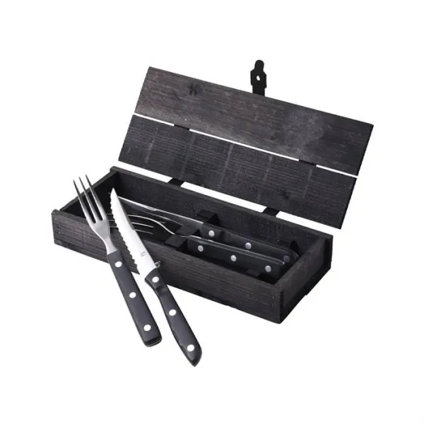 Gense Old Farmer Steak-/Grillbestick 4-delat - Svart/Rostfritt stål