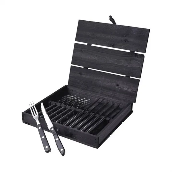 Gense Old Farmer Steak-/Grillbestick 12-delar - Svart/Rostfritt stål