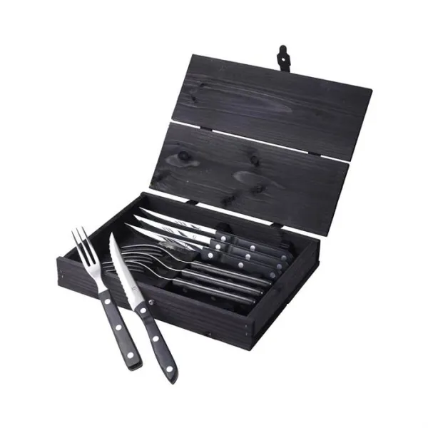 Gense Old Farmer Steak-/Grillbestick 8-delat - Svart/Rostfritt stål