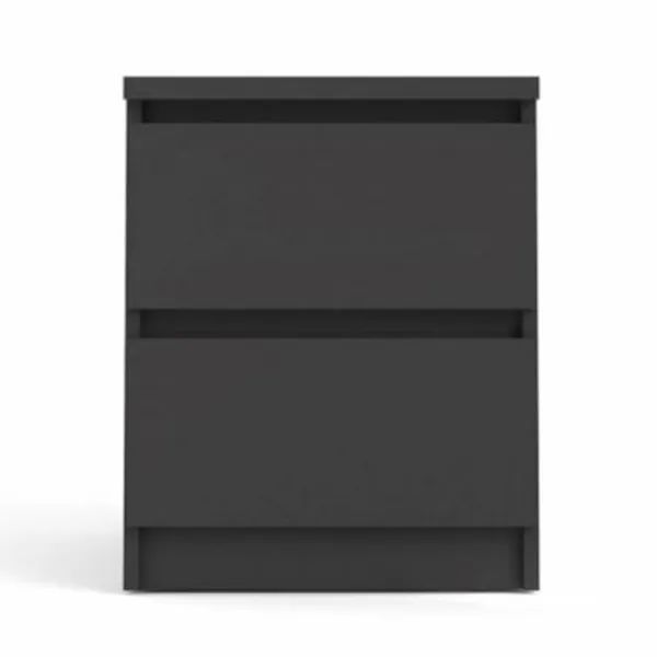 TVILUM Naia nattduksbord, 2 lådor - svart folie och plast (40,4x50)